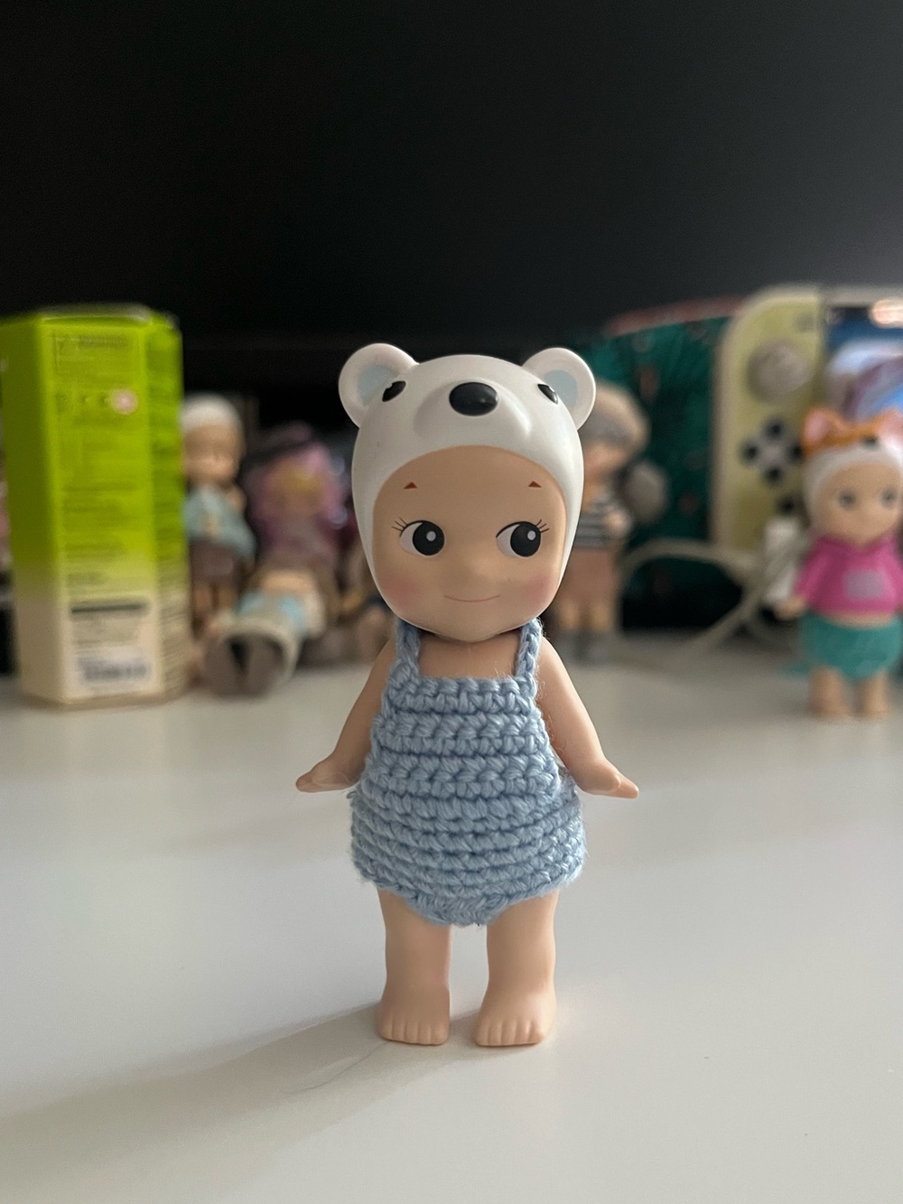 Sonny angel polar bear with crocheted outfit